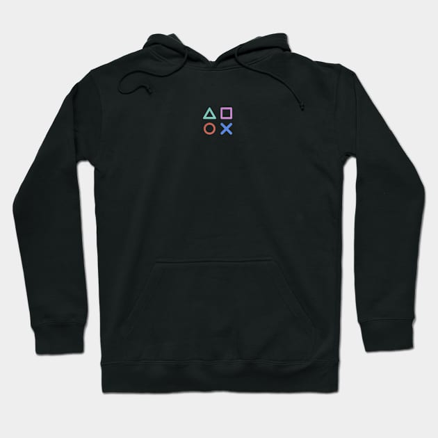 Classic PlayStation Button Grid Design Hoodie by Artevak